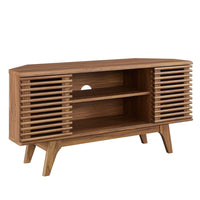 Modway - Render 46 po Meuble TV d’angle, Noyer-Meuble téléviseur d’angle Mid-Century Modern