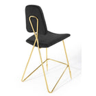 Modway - Ponder Performance Velvet Tabouret de bar - Noir-Capacité de poids : 330 lb