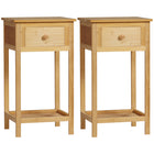 HOMCOM - Table d’appoint - bois naturel - lot de 2-L'ensemble de deux apporte de l'équilibre et symbolise votre chambre 