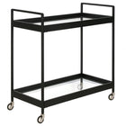 Hudson&Canal - Chariot-bar Cooper 33" de largeur - Bronze noirci-Un design industriel pour votre cuisine, votre bureau, votre espace de divertissement et plus encore