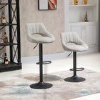 HOMCOM - Tabourets de bar pivotants à hauteur réglable - crème - paquet de 2-La grande base ronde maintient le tabouret en équilibre lorsqu’il n’est pas utilisé 
