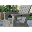 Suncast - Chaise Adirondack avec rangement - Gris colombe-Design unique avec rangement intégré de 8,5 gallons sous le siège.