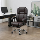 Vinsetto - Fauteuil de bureau exécutif à vibration et massage - marron foncé-Dossier incurvé et assise épaissement rembourrée pour un soutien supplémentaire 