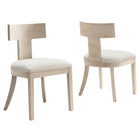 Modway - Peregrine Bois et tissu rembourrés Chaises de salle à manger Ensemble de 2 - Ivoire naturel tissé à bruyère-Ensemble de 2 chaises de salle à manger