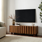 Modway - Sorren Festonné 54 po Bois Meuble TV, Noyer-Portes à tirage à 3 doigts