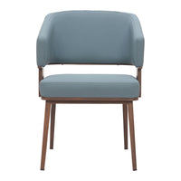 Zuo - Poise Chaise de salle à manger - Gris azur/Noyer-Confort moelleux et matériaux durables