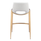 Zuo - Desi Tabouret de comptoir - Blanc/Or - Ensemble de 2-6
