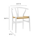 Modway - Amish Restauration Fauteuil - Blanc-Accoudoir incurvé en demi-lune