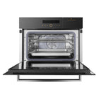 Fotile - Four combiné encastrable - 24 po - Noir-Intérieur en acier inoxydable de qualité alimentaire avec revêtement céramique, facile à nettoyer