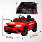 Qaba - Voiture de police électrique 12V pour enfants avec télécommande - rouge-Suspension à ressorts et démarrage progressif pour une conduite plus douce 