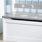 Qaba - Boîte de rangement pour tout-petits, banc de rangement pour enfants avec dossier - gris-Couleur : blanc, gris  
