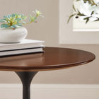 Modway - Lippa Rond de 20 po Bois Table d’appoint - Noyer noir-Tampon feutre non marquant