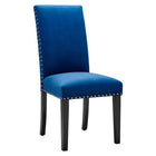 Modway - Parcel Performance Velvet Fauteuils d’accompagnement à manger Ensemble de 2 - Marine-Chaise à manger contemporaine