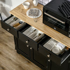 HOMCOM - Buffet 39,8 po L avec rangement - noir-Assemblage requis 