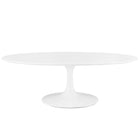 Modway - Lippa 48 po de forme ovale Bois Table basse - Blanc-Table basse moderne