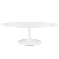 Modway - Lippa 48 po de forme ovale Bois Table basse - Blanc-Table basse moderne