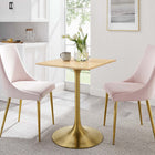 Modway - Lippa 24 po Carré Bois Table à manger, Or Naturel-Bords biseautés