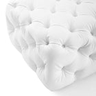 Modway - Amour Carré de boutons touffonnés Imitation cuir Ottoman - Blanc-7
