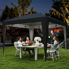 Outsunny - Tente auvent pliante 10 pi l x 10 pi L avec lumière centrale - UPF 50+ - Noir-Conception pop-up pour une installation sans outils en seulement 30 minutes