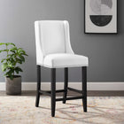 Modway - Baron Imitation cuir Tabouret de comptoir - Blanc-Rembourrage en mousse dense pour le confort