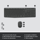 Logitech - Ensemble clavier et souris sans fil MK235,gris, français (920-007899)-Souris ambidextre
