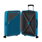 American Tourister - 23 po Rejoy Spinner Moyen - bleu azur-Les poignées de transport supérieure et latérale rétractables restent près de la valise pour la protéger contre les dommages