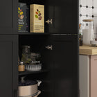 HOMCOM - Armoire de cuisine garde-manger 67 po à 4 portes avec étagères réglables - noir-Sangle anti-basculement à l’arrière que vous pouvez fixer au mur pour plus de sécurité 