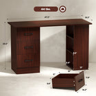 HOMCOM - Bureau d'ordinateur avec rangement - 47,25 po L x 19,25 po l x 28,25 po H - noyer-Les tiroirs et les étagères réversibles peuvent être montés de chaque côté du bureau 