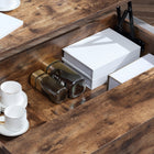 HOMCOM - Table basse relevable avec compartiment de rangement caché - brun rustique-Matériau : panneau de particules, métal