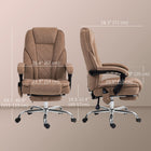 Vinsetto - Fauteuil de massage inclinable pour bureau à hauteur réglable et repose-pieds - marron-Dossier incurvé et rembourrage épais pour un soutien supplémentaire 