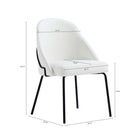 Manhattan Comfort - Lot de 4 chaises de salle à manger modernes Gracie 61,5 cm, revêtement similicuir blanc et noir-Revêtu d’un similicuir luxueux avec des coutures fines