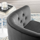 Modway - Prospect Touffe Performance Velvet Fauteuil pivotant - Charbon de bois-Base pivotante rotative