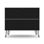 Manhattan Comfort - Rockefeller commode 3 tiroirs style milieu du siècle de 35,24 po - noir - lot de 2-Assemblage à domicile requis Tout le matériel inclus