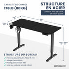 MotionGrey - Bureau debout électrique réglable Ergo2 avec réglages de mémoire - 55 po x 24 po, plateau noir, cadre noir-Plage de Hauteur Étendue - Le bureau debout dispose d’une plage de hauteur étendue. Le clavier MG permet d’enregistrer des hauteurs assises et debout préférées, appuyez simplement sur la touche enregistrée pour revenir à cette position.