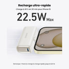 Anker - Batterie Externe Nano 22,5 W avec Connecteur USB-C Intégré - Blanc-Dites adieu aux câbles emmêlés et protégez votre connecteur USB-C grâce à une conception pliable pratique pour une recharge sans tracas.