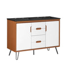 Modway - Energize Double évier 48" Vanette de salle de bain - Noir blanc cerise-Vanité de salle de bain moderne du milieu du siècle