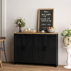 HOMCOM - Buffet moderne 47,2 po L avec rangement - noir-Les étagères réglables s'adaptent à des objets de différentes hauteurs 