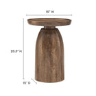 Modway - Holloway Manche Bois Table d’appoint - Noyer-Construction en bois massif de mangue séchée au four