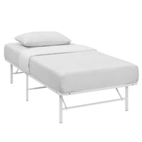 Modway - Horizon Acier inoxydable Cadre de lit simple, Blanc-Cadre de lit à plateforme moderne