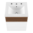 Modway - Render Fixation murale de 18" Vanette de salle de bain - Blanc Noyer Blanc-9