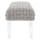 Modway - Prologue Tissé Performance Velvet Ottoman - Gris clair-Rembourrage en mousse dense