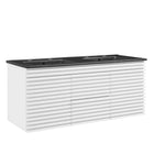 Modway - Render Fixation murale de 48" Vanette de salle de bain - Blanc Noir-Vanité moderne du milieu du siècle