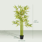 Outsunny - Arbre de bambou artificiel 4 pi pour décoration intérieure - vert - lot de 2-Un pot de pépinière stable lui offre une base solide 