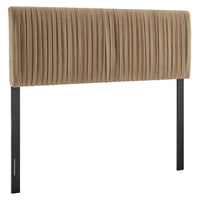 Modway - Eloise Velours de performance résistant aux taches Tête de lit complète, Taupe-Tête de lit pleine grandeur