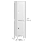 Kleankin - Armoire de salle de bain haute avec étagères réglables - blanc-Les pieds surélevés peuvent protéger vos objets de l’humidité 