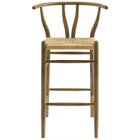 Modway - Amish Tabouret de bar - Teck gris usé-Arrivée entièrement assemblée