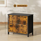 HOMCOM - Armoire à dossiers latérale pour bureau à domicile - brun rustique-Rails en alliage à trois sections pour un fonctionnement fluide 