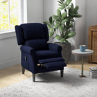 HOMCOM - Fauteuil de massage inclinable avec repose-pieds - bleu-Le doux faux suède est confortable et respirant 
