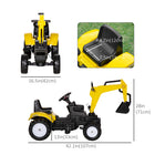 Aosom - Excavatrice à pédales pour enfants - jouet à conduire pour 3 ans - jaune-Taille du siège : 7,5 po L x 4,7 po l x 13 po H (19 x 12 x 33 cm) 