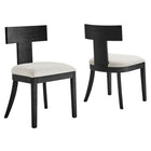 Modway - Peregrine Bois et tissu rembourrés Chaises de salle à manger Ensemble de 2 - Ivoire à tissage noir à bruyère-Ensemble de 2 chaises de salle à manger